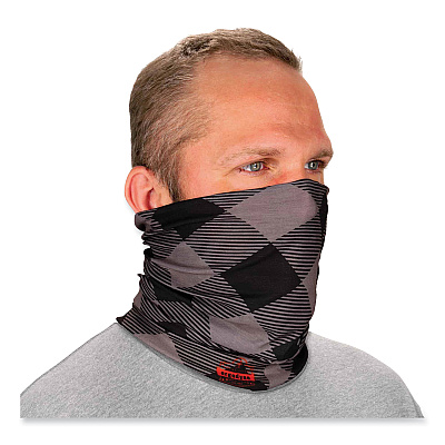 ergodyne Chill-Its 6485 Multi-Band, Polyester, One Size Fits Most, Gray Buffalo Plaid (EGO42211)