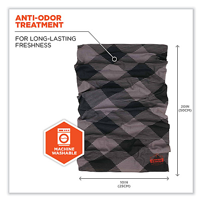 ergodyne Chill-Its 6485 Multi-Band, Polyester, One Size Fits Most, Gray Buffalo Plaid (EGO42211)