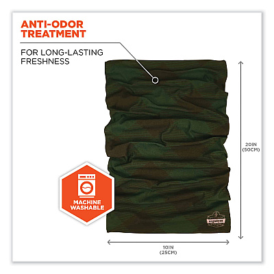 ergodyne Chill-Its 6485 Multi-Band, Polyester, One Size Fits Most, Green Buffalo Plaid (EGO42212)