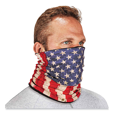 ergodyne N-Ferno 6491 Reversible Thermal Fleece + Poly Multi-Band, One Size Fits Most, American Flag (EGO42321)