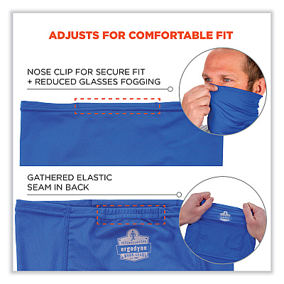 ergodyne Chill-Its 6483 Cooling Neck Gaiter Bandana Pocket, Polyester/Spandex, Large/X-Large, Blue (EGO42134)