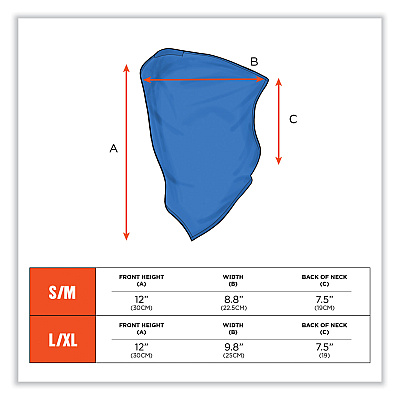 ergodyne Chill-Its 6483 Cooling Neck Gaiter Bandana Pocket, Polyester/Spandex, Large/X-Large, Blue (EGO42134)