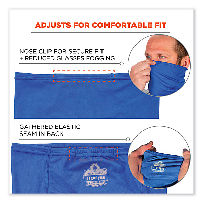ergodyne Chill-Its 6482 Cooling Neck Gaiter Bandana Pocket Kit, Polyester/Spandex, Small/Medium, Blue (EGO42135)