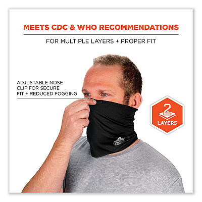 ergodyne Chill-Its 6489 2-Layer Cooling Performance Knit Multi-Band, Polyester/Spandex, Small/Medium, Black (EGO42142)