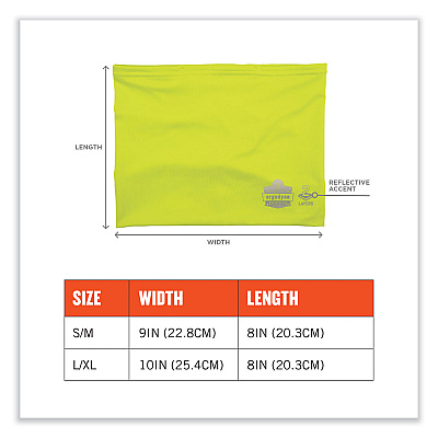 ergodyne Chill-Its 6489 2-Layer Cooling Performance Knit Multi-Band, Polyester/Spandex, Small/Medium, Hi-Vis Lime (EGO42144)