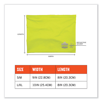 ergodyne Chill-Its 6489 2-Layer Cooling Performance Knit Multi-Band, Polyester/Spandex, Large/X-Large, Hi-Vis Lime (EGO42145)