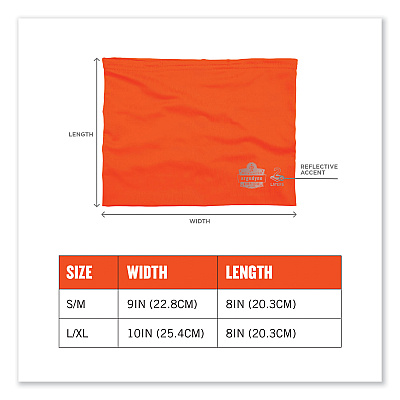 ergodyne Chill-Its 6489 2-Layer Cooling Performance Knit Multi-Band, Polyester/Spandex, Small/Medium, Hi-Vis Orange (EGO42146)