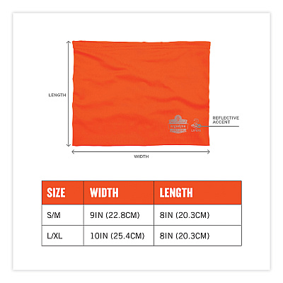 ergodyne Chill-Its 6489 2-Layer Cooling Performance Knit Multi-Band, Polyester/Spandex, Large/X-Large, Hi-Vis Orange (EGO42147)