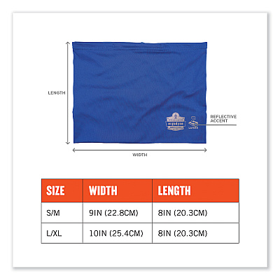 ergodyne Chill-Its 6489 2-Layer Cooling Performance Knit Multi-Band, Polyester/Spandex, Small/Medium, Blue (EGO42148)