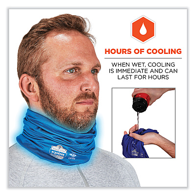 ergodyne Chill-Its 6489 2-Layer Cooling Performance Knit Multi-Band, Polyester/Spandex, Large/X-Large, Blue (EGO42149)
