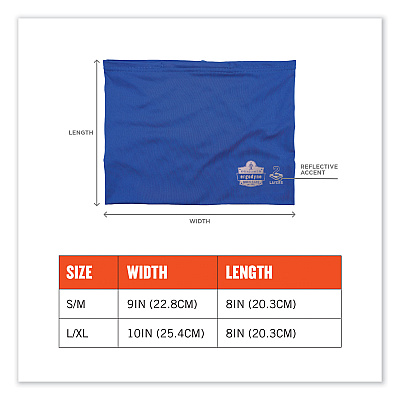 ergodyne Chill-Its 6489 2-Layer Cooling Performance Knit Multi-Band, Polyester/Spandex, Large/X-Large, Blue (EGO42149)