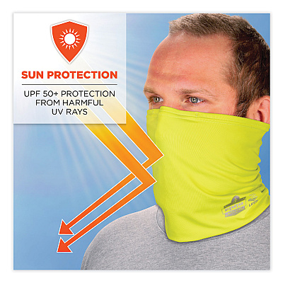 ergodyne Chill-Its 6489 2-Layer Cooling Performance Knit MultiBand, Polyester/Spandex, 2X-Large/3X-Large, Hi-Vis Lime (EGO42151)