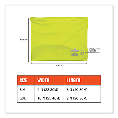 ergodyne Chill-Its 6489 2-Layer Cooling Performance Knit MultiBand, Polyester/Spandex, 2X-Large/3X-Large, Hi-Vis Lime (EGO42151)