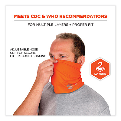 ergodyne Chill-Its 6489 2-Layer Cooling Performance Knit Multi-Band, Polyester/Spandex, 2X-Large/3X-Large,Hi-Vis Orange (EGO42152)