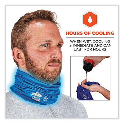 ergodyne Chill-Its 6489 2-Layer Cooling Performance Knit Multi-Band, Polyester/Spandex, 2X-Large/3X-Large, Blue (EGO42153)