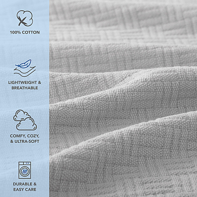 Host & Home Cotton Throw Blanket 50x70 Light Gray, 1 Blanket (P-THCOT-5070-LG)