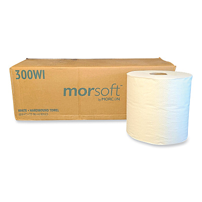 Morcon Tissue Morsoft Controlled Towels, I-Notch, 1-Ply, 7.5" x 800 ft, White, 6 Rolls/Carton (MOR300WI)