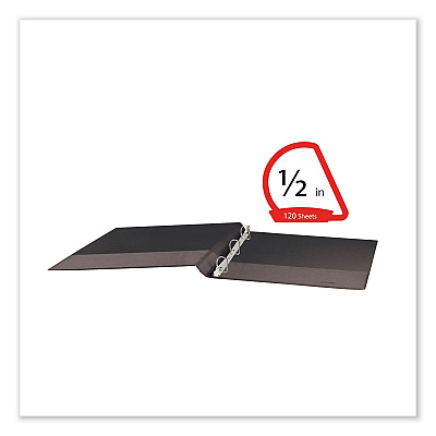 Universal Slant D-Ring View Binder, 3 Rings, 0.5" Capacity, 11 x 8.5, Black (UNV20701)