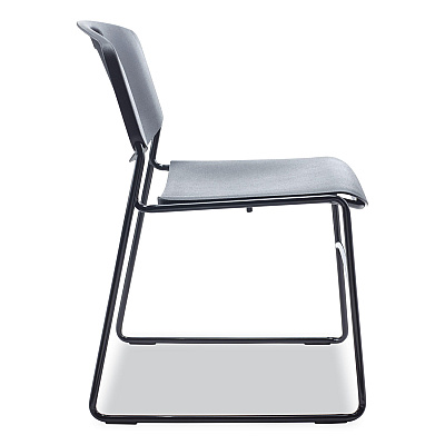 Alera Resin Stacking Chair, Supports Up to 275 lb, 18.50" Seat Height, Black Seat, Black Back, Black Base, 4/Carton (ALECA671)