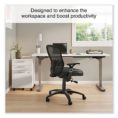 Alera Linhope Chair, Supports Up to 275 lb, Black Seat/Back, Black Base (ALELH42B14)