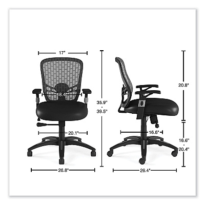 Alera Linhope Chair, Supports Up to 275 lb, Black Seat/Back, Black Base (ALELH42B14)