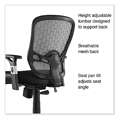 Alera Linhope Chair, Supports Up to 275 lb, Black Seat/Back, Black Base (ALELH42B14)