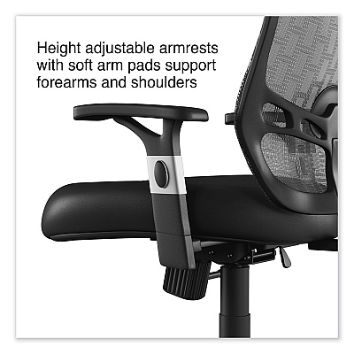 Alera Linhope Chair, Supports Up to 275 lb, Black Seat/Back, Black Base (ALELH42B14)