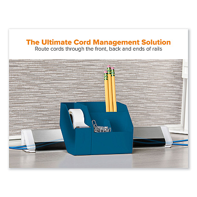 Bostitch Konnect Desk Organizer and Cable Management Nine-Piece Kit, Plastic, Blue (KTCKIT2BLUE)
