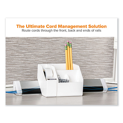 Bostitch Konnect Desk Organizer and Cable Management Nine-Piece Kit, Plastic, White (KTCKIT2WHITE)