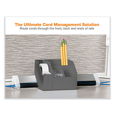 Bostitch Konnect Desk Organizer and Cable Management 14-Piece Kit, Plastic, Gray (KTCKIT4GRAY)