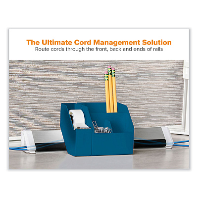 Bostitch Konnect Desk Organizer and Cable Management 17-Piece Kit, Plastic, Blue (KTCKIT5BLUE)