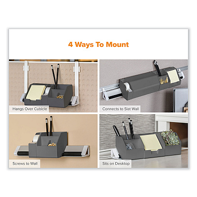 Bostitch Konnect Desk Organizer and Cable Management 17-Piece Kit, Plastic, Gray (KTCKIT5GRAY)