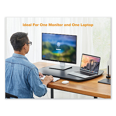 Bostitch Manual Height Adjustable Standing Desk Converter, 22.05" x 31.34" x 1.26" to 15.75", Black (STND3122BK)