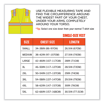 ergodyne GloWear 8246Z-S Single Size Class 2 Two-Tone Mesh Vest, Polyester, 2X-Large, Lime (EGO24566)