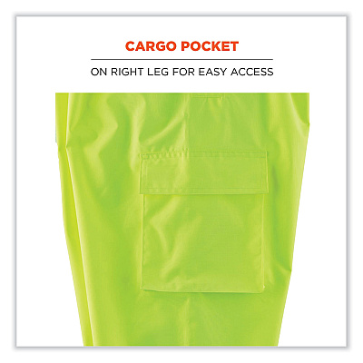 ergodyne GloWear 8918BK Class E Hi-Vis Rain Bibs Black Bottom, Medium, Lime (EGO25013)