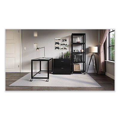Hirsh Industries RTA Mobile Desk, 47.45 x 23.88 x 29.6, Black (HID21113)