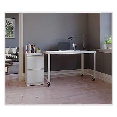 Hirsh Industries RTA Mobile Desk, 47.45 x 23.88 x 29.6, White (HID21114)