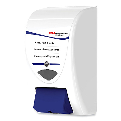 SC Johnson Professional Cleanse Hand, Hair and Body Dispenser, 2 L, 6.4 x 5.7 x 11.5, White/Blue, 8/Carton (SJNSHW2LDP)
