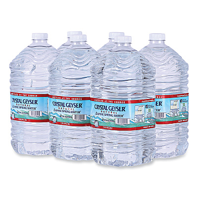 Crystal Geyser Alpine Spring Water, 1 Gal Bottle, 6/Carton (CGW12514CT)