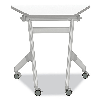 Safco Learn Nesting Trapezoid Desk, 32.83" x 22.25" to 29.5", White/Silver (SAF1226DE)
