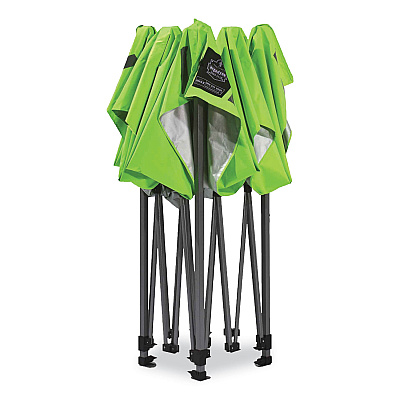 ergodyne Shax 6000 Heavy-Duty Pop-Up Tent, Single Skin, 10 ft x 10 ft, Polyester/Steel, Lime (EGO12900)
