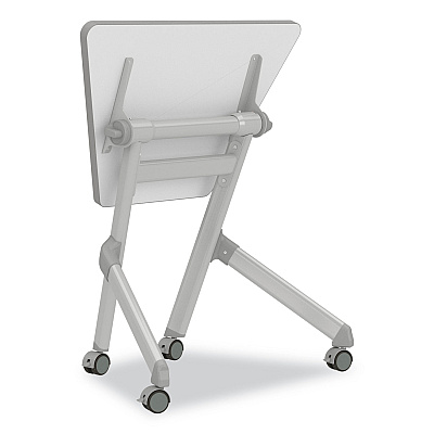 Safco Learn Nesting Trapezoid Desk, 32.83" x 22.25" to 29.5", White/Silver (SAF1226DE)