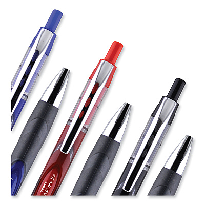 Zebra Sarasa Dry Gel X30 Gel Pen, Retractable, Medium 0.7 mm, Black Ink, Black/Silver Barrel, 24/Pack (ZEB47024)