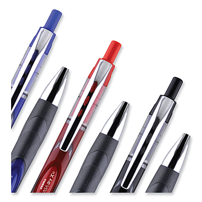 Zebra Sarasa Dry Gel X30 Gel Pen, Retractable, Medium 0.7 mm, Red Ink, Red/Black/Silver Barrel, 12/Pack (ZEB47130)