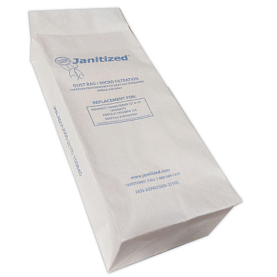 Janitized Vacuum Filter Bags Designed to Fit Advance VU500/Triple S Triumph, 100/Carton (APCADVU500210)