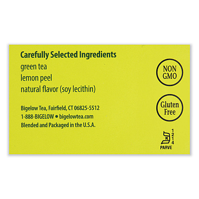 Bigelow Green Tea with Lemon, Lemon, 0.34 lbs, 28/Box (BTC10346)