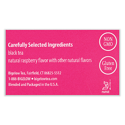 Bigelow Raspberry Black Tea, Raspberry, 0.34 lbs, 28/Box (BTC003401)