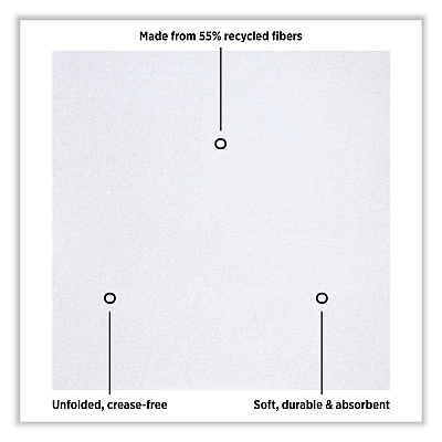 Hoffmaster Linen-Like Natural Flat Pack Napkin, Ultraply, 16" x 16", White, 1,200/Carton (HFM125702)