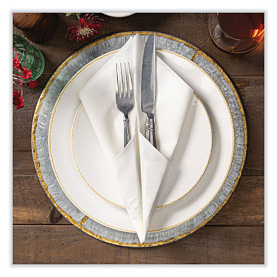 Hoffmaster Linen-Like Natural Flat Pack Napkin, Ultraply, 16" x 16", White, 1,200/Carton (HFM125702)