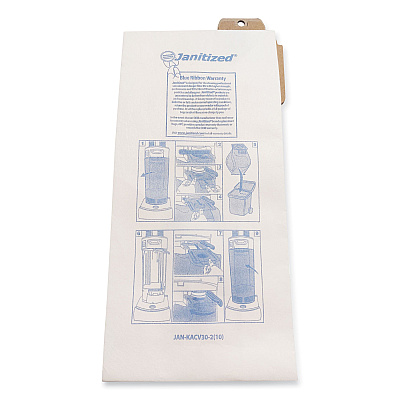Janitized Vacuum Filter Bags Designed to Fit Karcher/Tornado CV30/1, CV38/1, CV48/2, 100/Carton (APCJANKACV302)